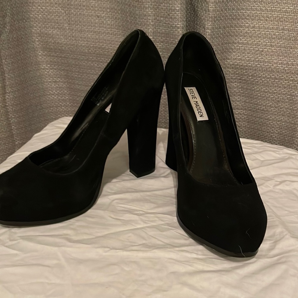 Black suede Steve Maddens